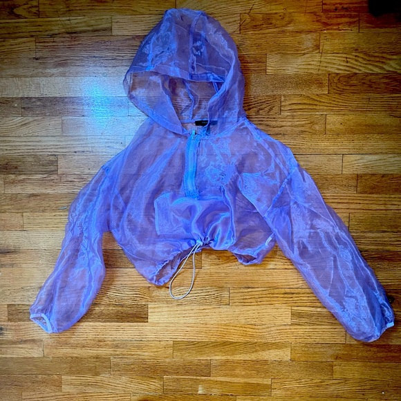 Forever 21 sheer cropped hooded piece - Picture 1 of 2